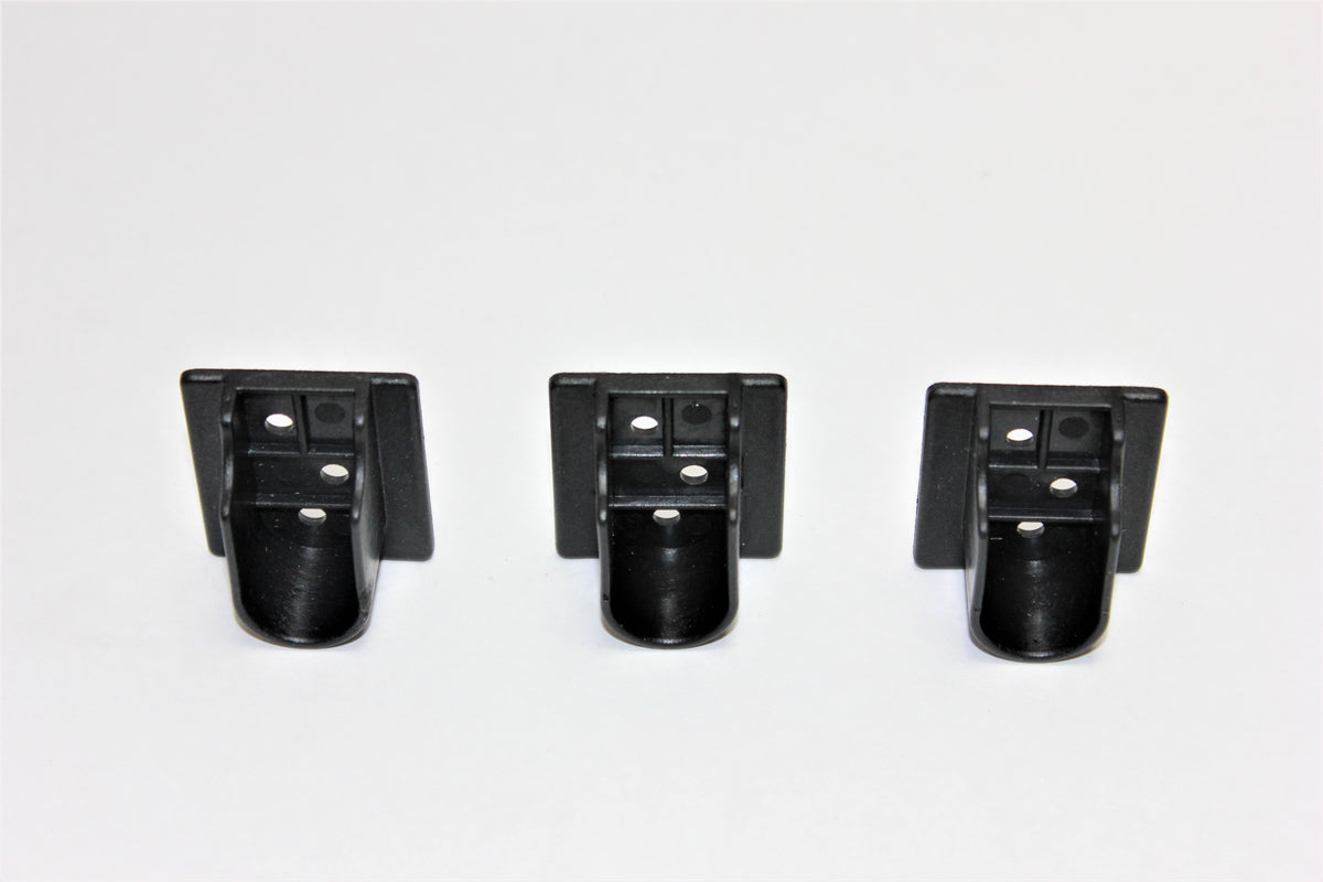 Black Plastic U Flange - 16mm - Imperial Glass and Timber