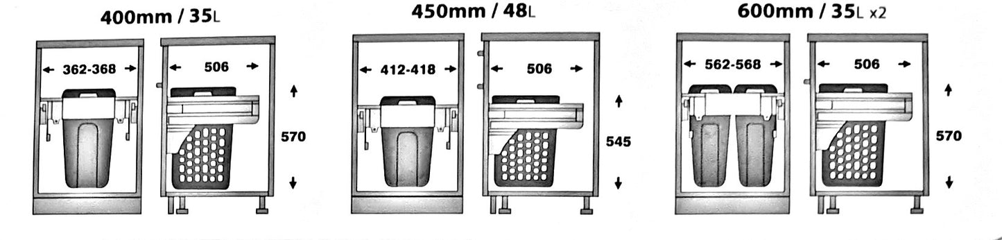 Pull Out Hamper - 450mm cabinet