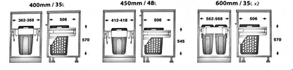 Pull Out Hamper - 450mm cabinet