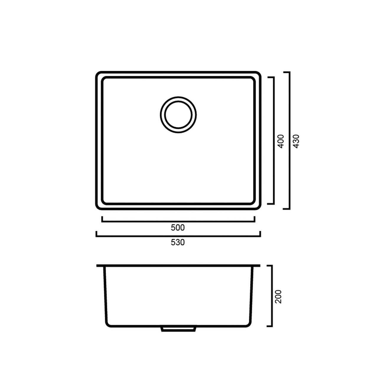 Single Bowl stainless under-mount sink -600 cabinet - Imperial Glass and Timber