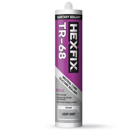 Sanitary Silicone Sealant Light Grey 300ML Hexfix TR-68