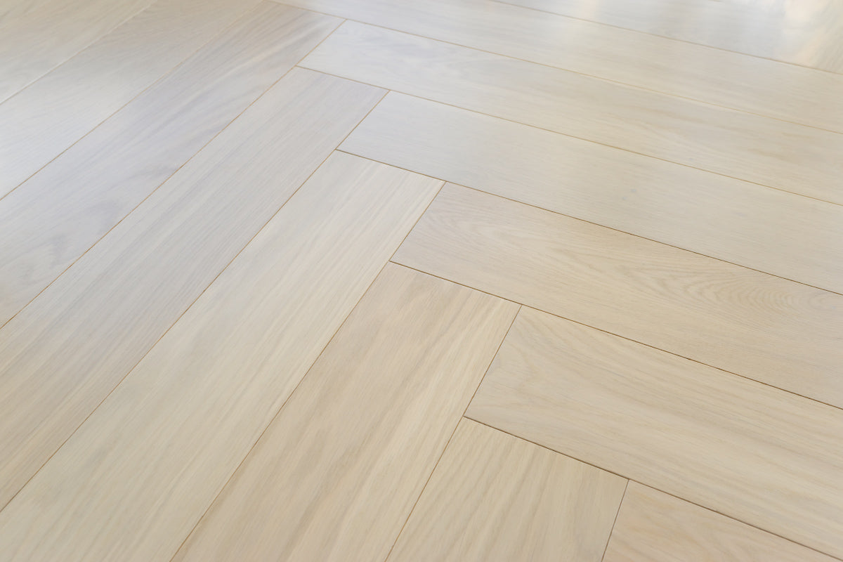 White Frost - Herringbone Engineered Flooring - Coswick