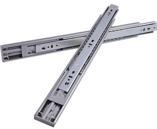 Silver 350mm soft close ball bearing drawer slides for smooth and quiet cabinet drawer operation