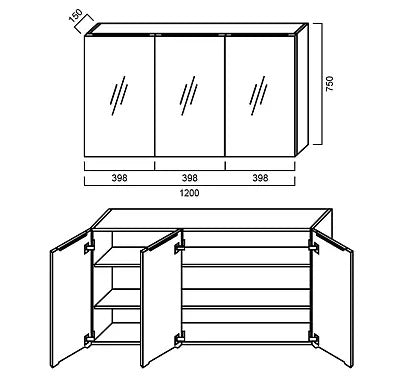 Pencil-Edged Shaving Cabinet 1200x750mm - Imperial Glass and Timber