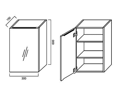 Pencil-Edged Shaving Cabinet 300x600mm - Imperial Glass and Timber