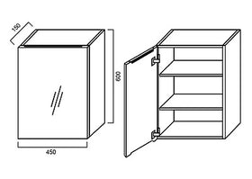 Pencil-Edged Shaving Cabinet 450x600mm