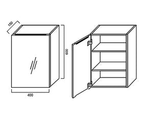 Pencil-Edged Shaving Cabinet 400x600mm